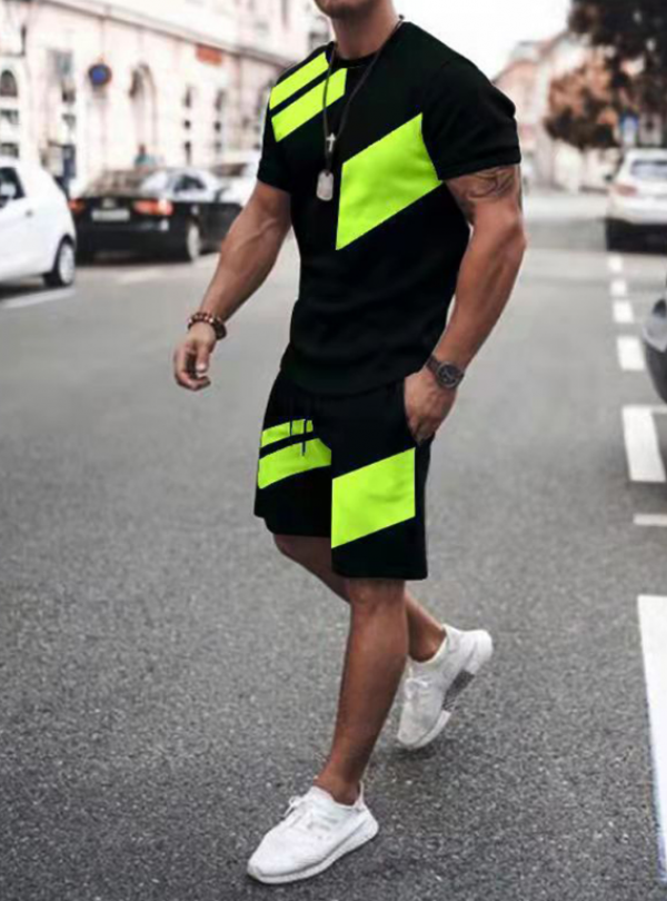 Corak geometris warna-warni